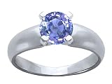 0.65 cts Genuine Round Purple Sapphire Ring - 14kt White or Yellow Gold