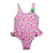 Plaid Fish - Girls One Piece Watermelon Bathing Suit, Pink, Green