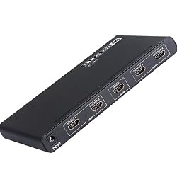 Mini portable 4 Port HDMI 1x4 Powered Splitter Ver 1.3 Full HD 1080P with HDCP Support, Deep Color, HD Audio