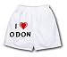 White Boxer Short with I Love Odon