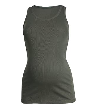 Maternity Ribbed Vest - Khaki