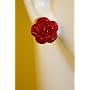 3 Pair Glitter Flower Acrylic Stud Earrings ( 6 colors )