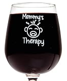 Mommy's Therapy Funny Wine Glass 13 Oz Unique Mother's Day Gift Funny Birthday Present for Mom Friend Sister