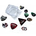 Professional Guitar Plectrum Case Holder and 10 Plectrums - Clear box