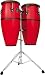 LP LPA646 - Red Wood Conga Set with Stand