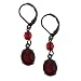 Siam Red Hematite Tone Drop Earrings