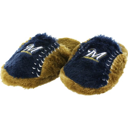 Milwaukee Brewers Ball Stitch Men's Slide Slippers, Large