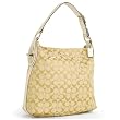 Authentic Coach Signature Penelope Large Shoulder Bag 16538 Light Khaki/White