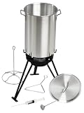 Eastman Outdoors 38024 7-Piece Professional-Grade 30-Quart Aluminum Cooking Set, with CSA Shut Off Device