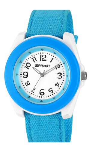 Sprout Women's ST/2027BLBL Blue Organic Cotton Strap Bamboo Dial Eco-Friendly Watch