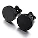 Men's 6~10mm Stainless Steel Stud Earrings Black Charm Elegant