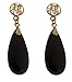 Asian Character Studs with Large Onyx Drop Dangle title=