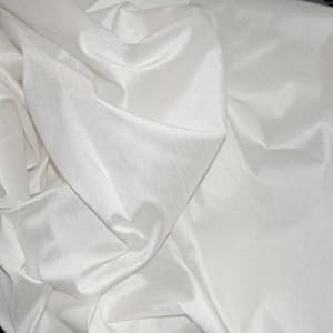 FAUX SILK DUPIONI FABRIC POLY DUPION WHITE (BY THE YARD)