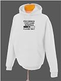 Processing your dumb question please wait...Funny Hoodie Sweatshirt Hooded Pullover, LARGE, WHITE