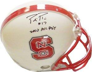 Philip Rivers Signed Mini Helmet - NC State 2003 ACC POY - Autographed College Mini Helmets
