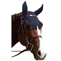 Intrepid International Fancy Ear Nets for Horses, Black
