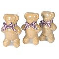 Set of 3 Teddy Bear Soaps - Honey/Oatmeal