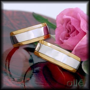 14K Men's 8MM Yellow & White Gold Wedding Band