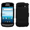 Black Phone Protector Faceplate Cover(Rubberized) For SAMSUNG R720(Admire), Vitality