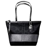 AUTHENTIC COACH BLACK SIGNATURE STRIPE TOTE 12977 (Gunmetal)