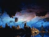 Guilin Cave, Floodlit Stalactites and Stalagmites, China Photographic Poster Print by Dominic Harcourt-webster, 12x16