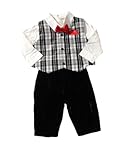 Minibasix Boy Black & White Holiday Vest Set