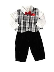 Minibasix Boy Black & White Holiday Vest Set