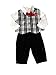 Minibasix Boy Black & White Holiday Vest Set