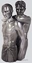 GAY LOVERS SENSUAL SCULPTURE *Lean on Me* PEWTER FINISH