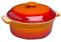 Le Creuset Stoneware Round Casserole, Volcanic, 21 cm