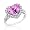 Created Pink and White Sapphire Heart Ring - Size 6