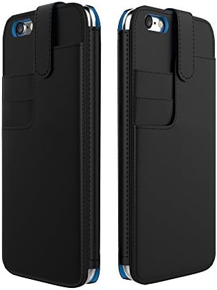 iWallie Lite for iPhone 5/5S - PU Leather Wallet-Case Unify your Digital-Analogue Life. Seamless Access and Stylish Protection for Your iPhone - Black/Blue