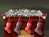 Thomas Kinkade Winter Wonderland Village Illuminated Garland and Stocking Holder