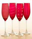 Mikasa Cheers Ruby Flutes, Set of 4