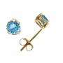 14k Yellow Gold 1.16 Ct Blue Topaz Earring