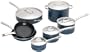Farberware Millennium Satin Enamel Nonstick 12-Piece Cookware Set, Steel Blue