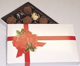 Scott's Cakes Cocoa Covered Dark & White and Dark & White Chocolate Truffles 1 Pound Ribbon n Holly Box