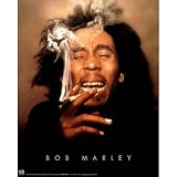 Professionally Framed Bob Marley Ganja smoking POSTER reggae pot marijuana - 16x20 with RichAndFramous Black Wood Frame