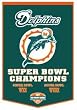 Miami Dolphins 24"x36" Wool Dynasty Banner - Football Sports Merchandise
