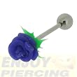 Piercing Langue Silicone Rose Bleue
