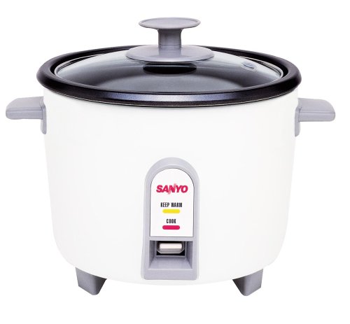 Sanyo EC-503 3-Cup Rice Cooker and Vegetable Steamer, White