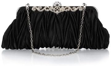 Bundle Monster Womens Vintage Satin Envelope Evening Cocktail Party Handbag
