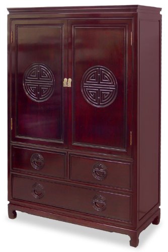 Rosewood Longevity Design Armoire - Dark Cherry
