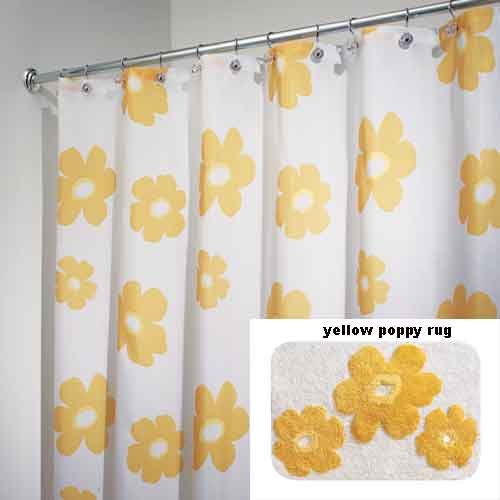 InterDesign Poppy Shower Curtain Yellow