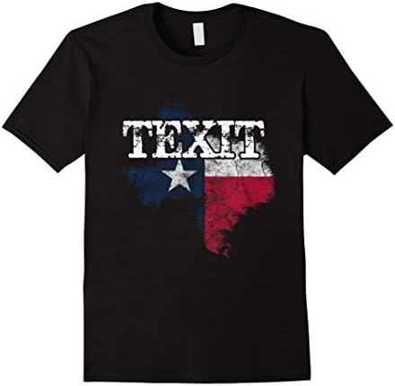 Men's "TEXIT 2017" Texas State Flag T-shirt Medium Black