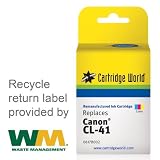 Cartridge World Remanufactured Ink Cartridge Replacement for CANON CL-41 (Tri-Color)