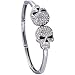 YMXING Women's Fashion Jewelry Skull Shape Cuff Bangles Bracelet 1PCS