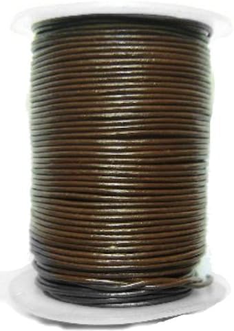 50 Meter (54 Yards) Spool of 2mm Dark Brown Round Leather Cord (Many Sizes Available )