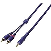 ELECOM オーディオケーブル_ステレオミニ-ピンX2 1.0m DH-MWR10