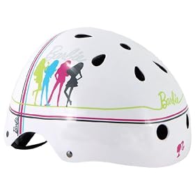 Barbie fabulous Childrens Helmet - 54-58 cm, Pink Black White Green